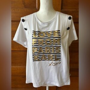 Karl Lagerfeld Paris Women's Love From Paris graphic t-shirt